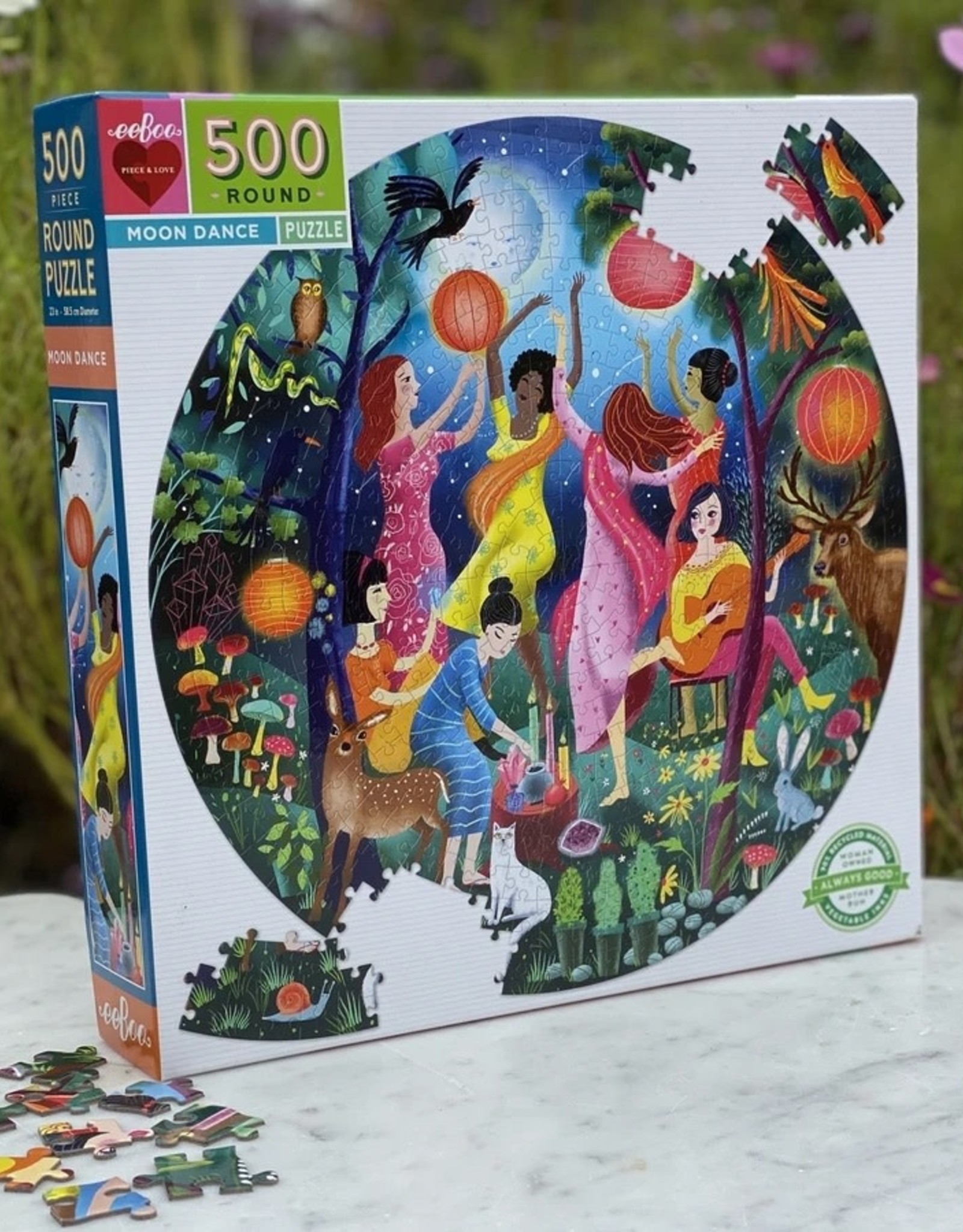 Eeboo Moon Dance 500 Pc Round Puzzle