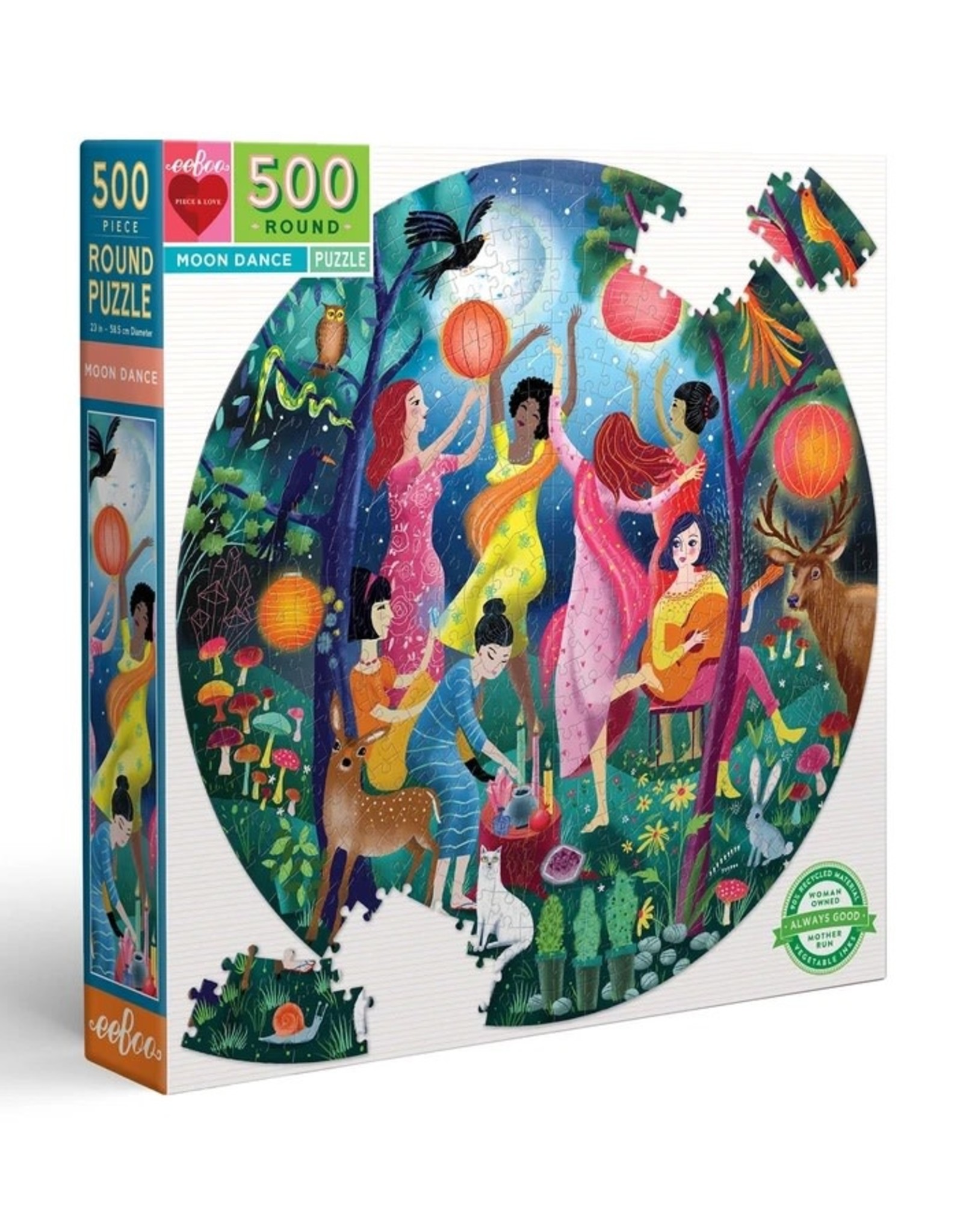 Eeboo Moon Dance 500 Pc Round Puzzle