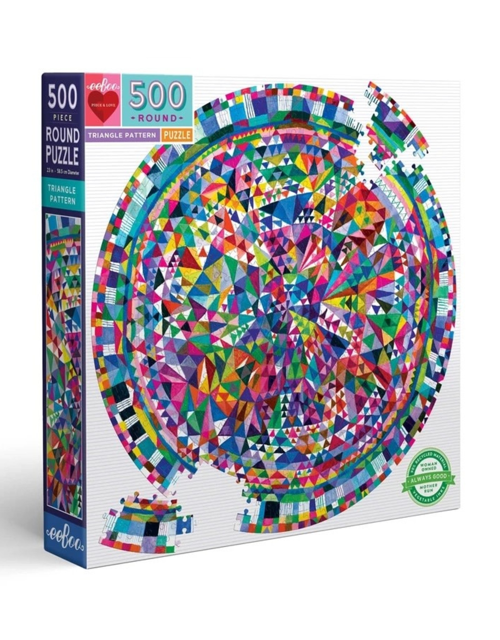 Triangle Pattern 500 Piece Round Puzzle - Titan Games