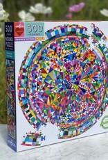 Eeboo Triangle Pattern 500 Piece Round Puzzle