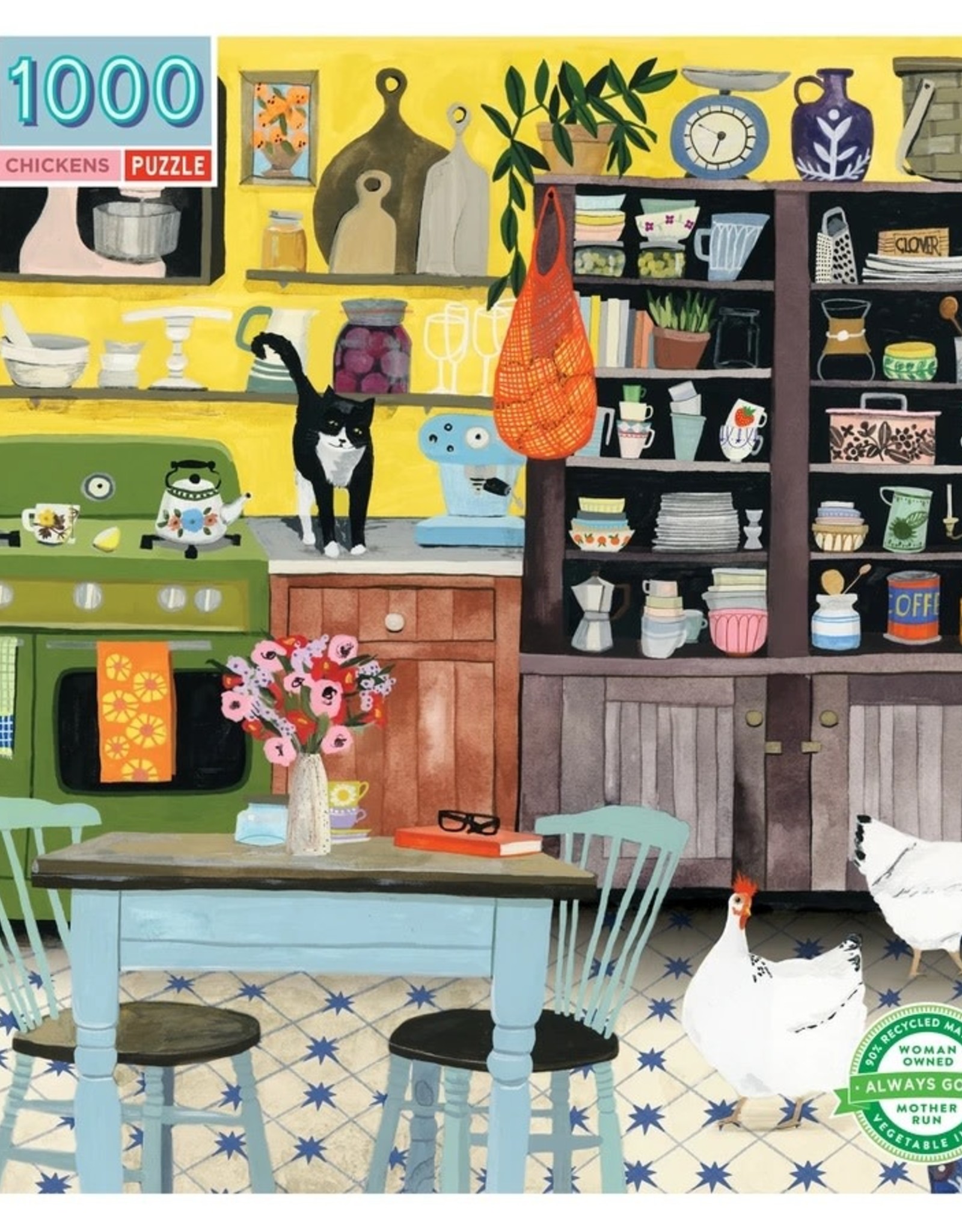 Eeboo Puzzle 1000pc: Kitchen Chickens