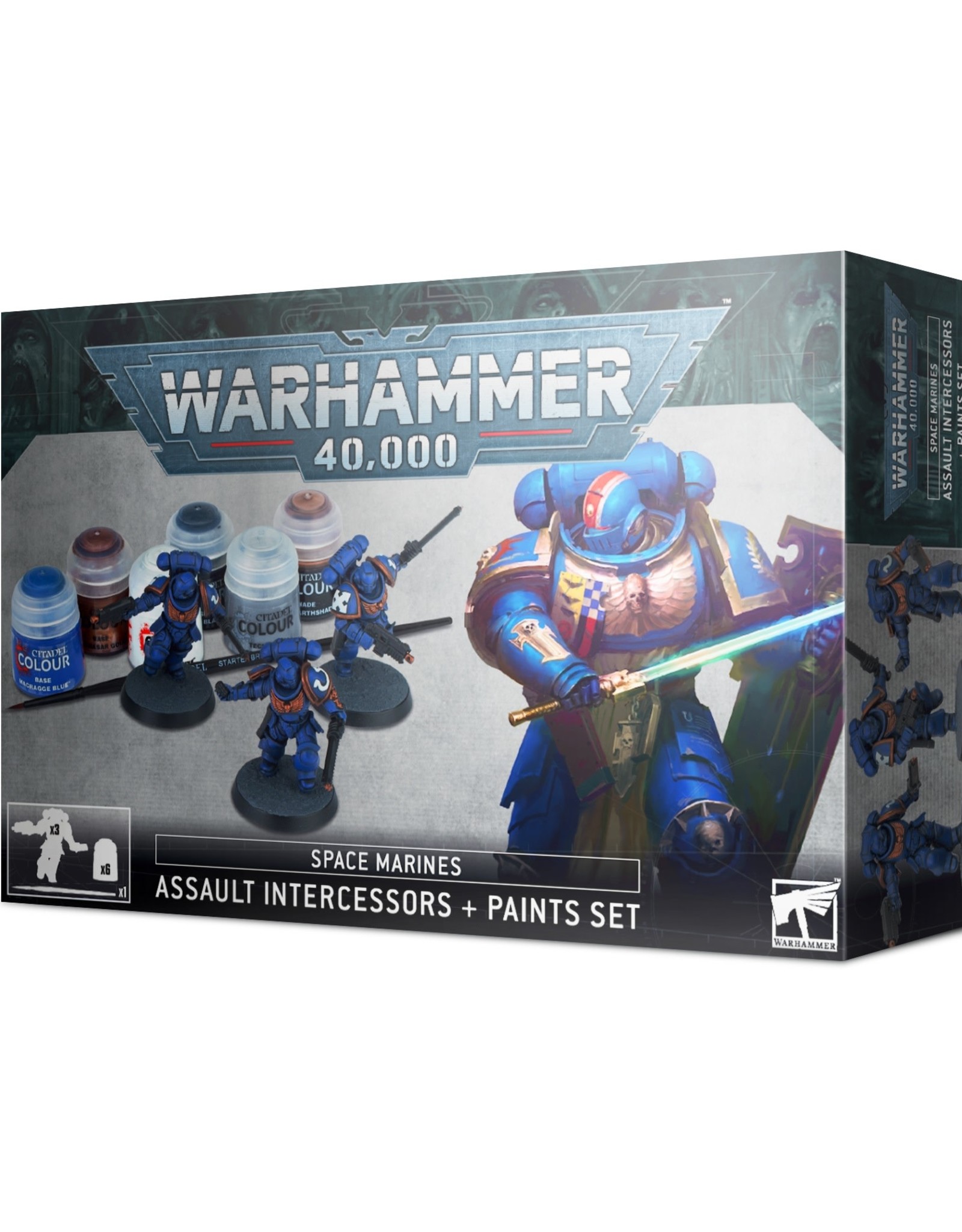 Games Workshop Warhammer 40K Space Marines Assault Intercessors + Paint Set