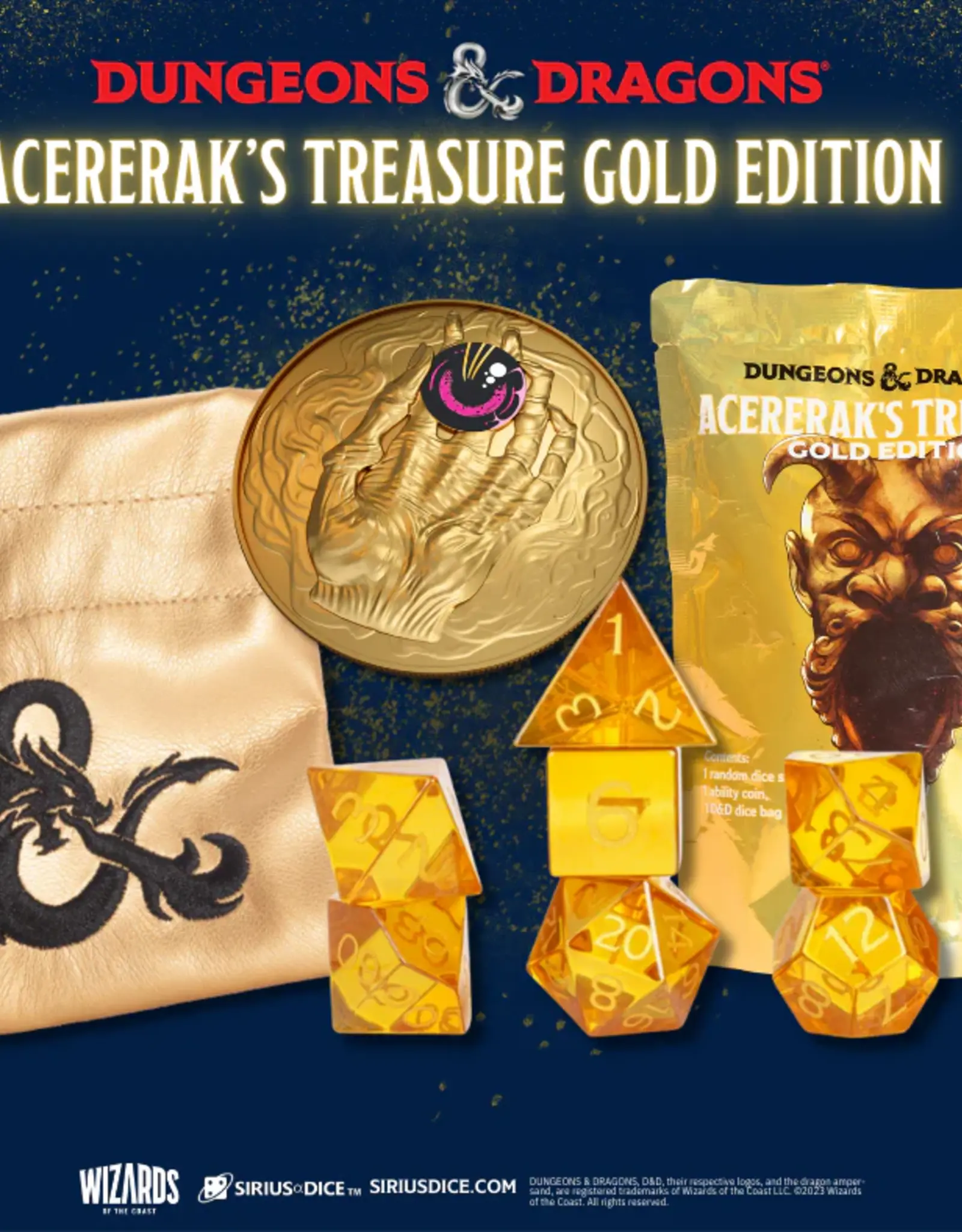 Sirius Dice Acereraks Treasure - Treasure Pack Dice Set (Gold Edition)