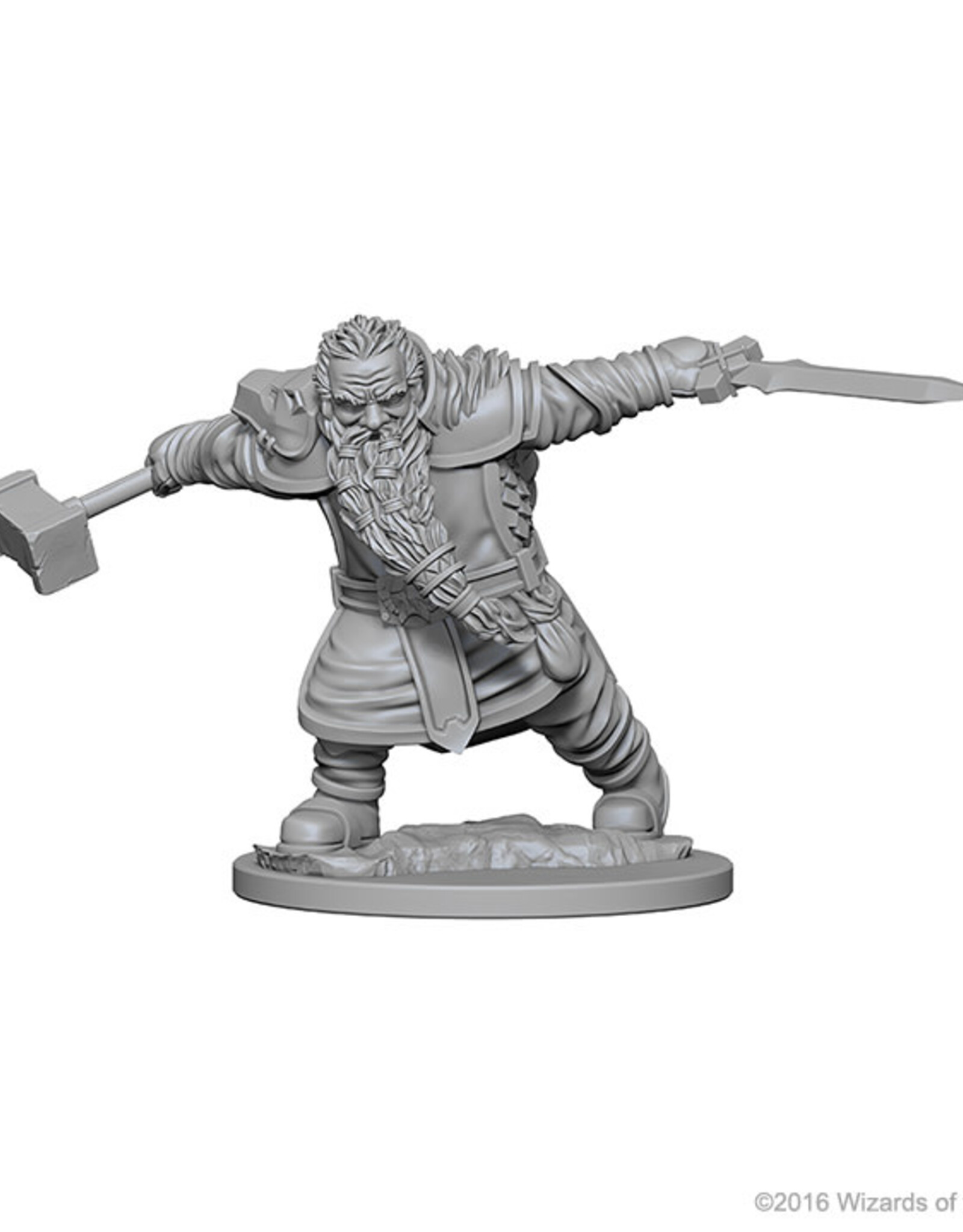 Wizkids D&D Mini: NM Primed: Male Dwarf Fighter