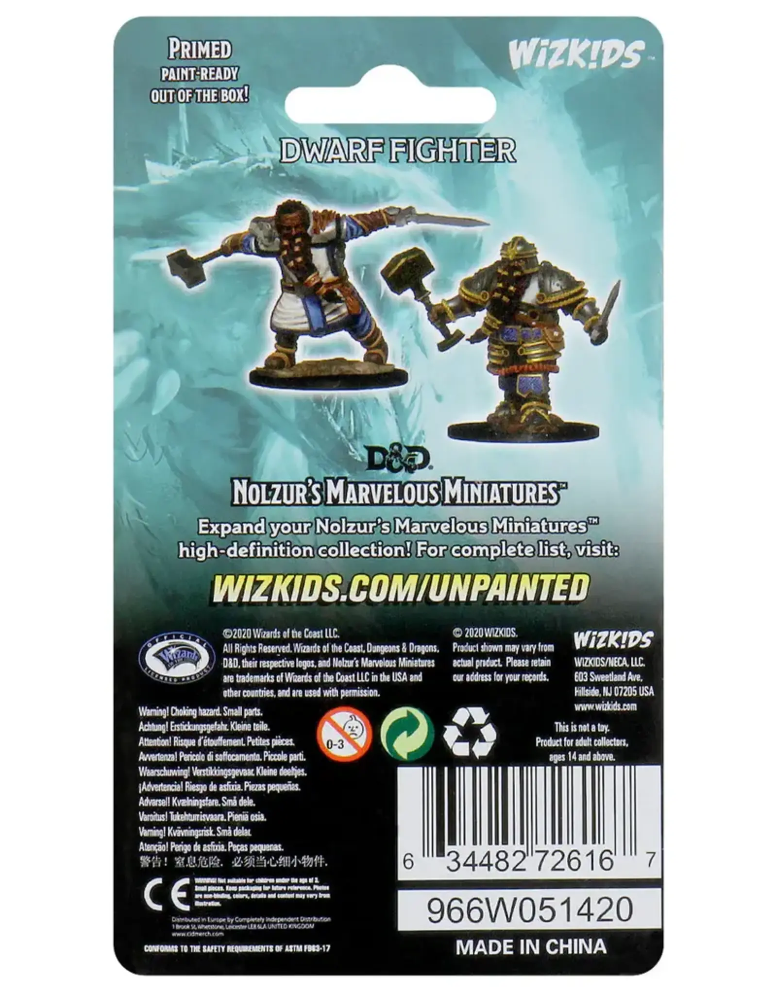 Wizkids D&D Mini: NM Primed: Male Dwarf Fighter