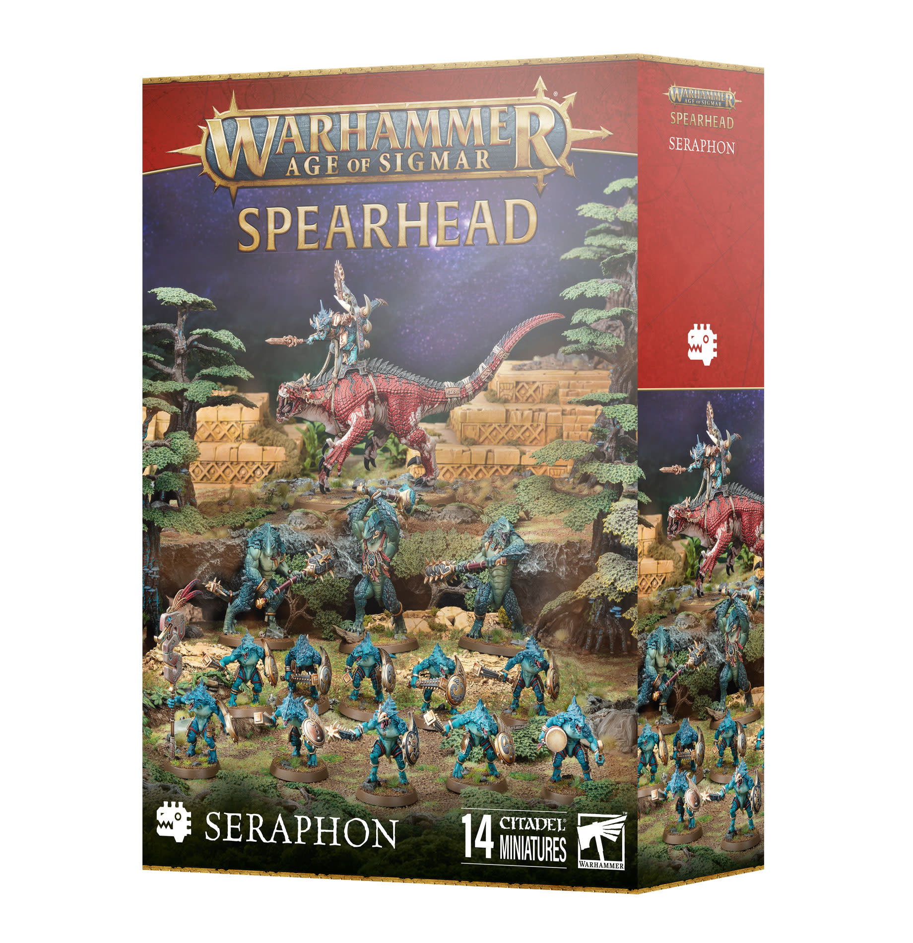 Games Workshop Warhammer Age Of Sigmar – Seraphon Saurus Scar-Veteran Sobre Aggradon, Miniatura Para Montar Y Pintar