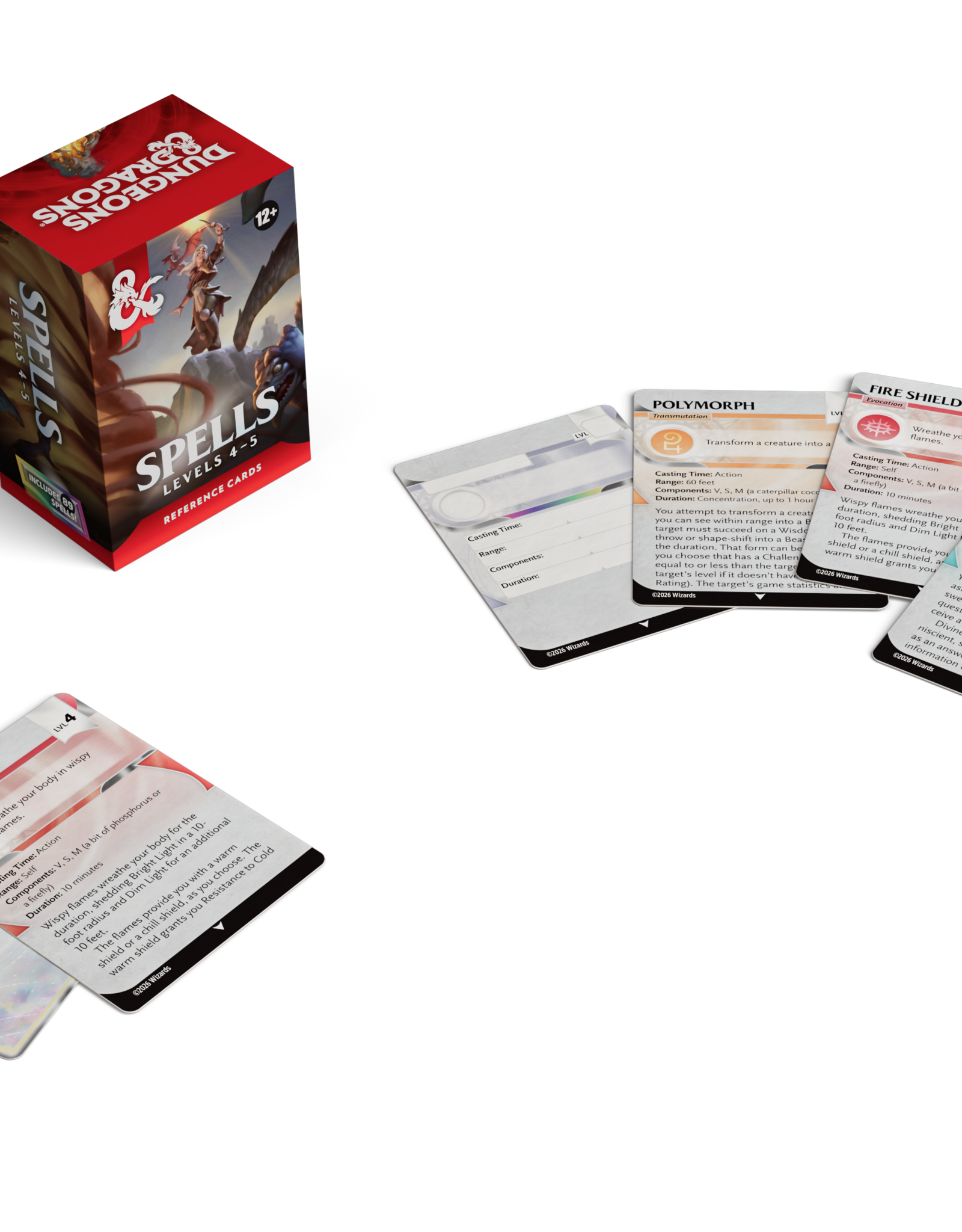 Wizards of the Coast D&D 5e Reference Cards - Spells: Levels 4-5