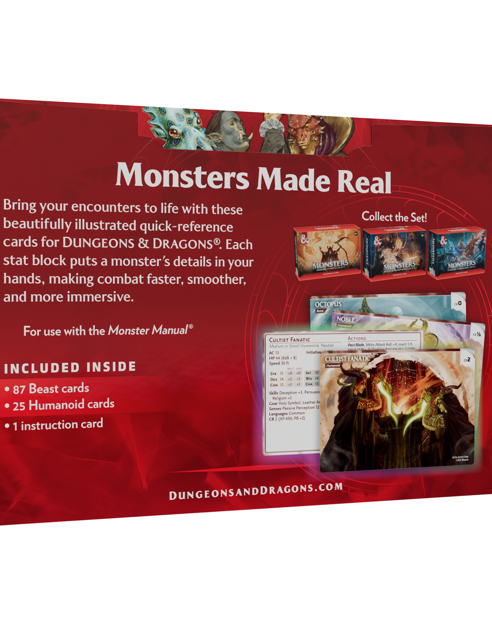 Wizards of the Coast D&D 5e Reference Cards - Monsters: Animals & NPCs [CR 0-5]