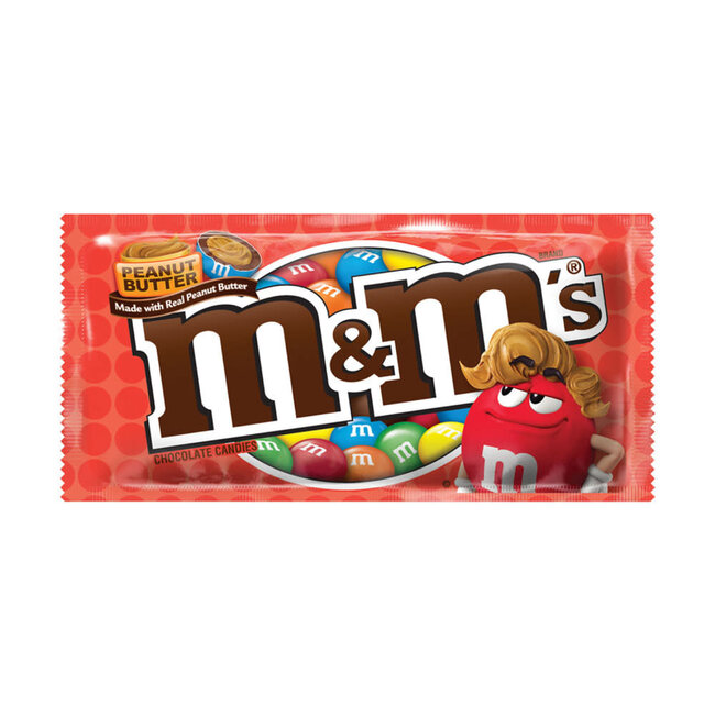 M&M's Peanut Butter Chocolate Candies, 1.63 oz, 24 ct