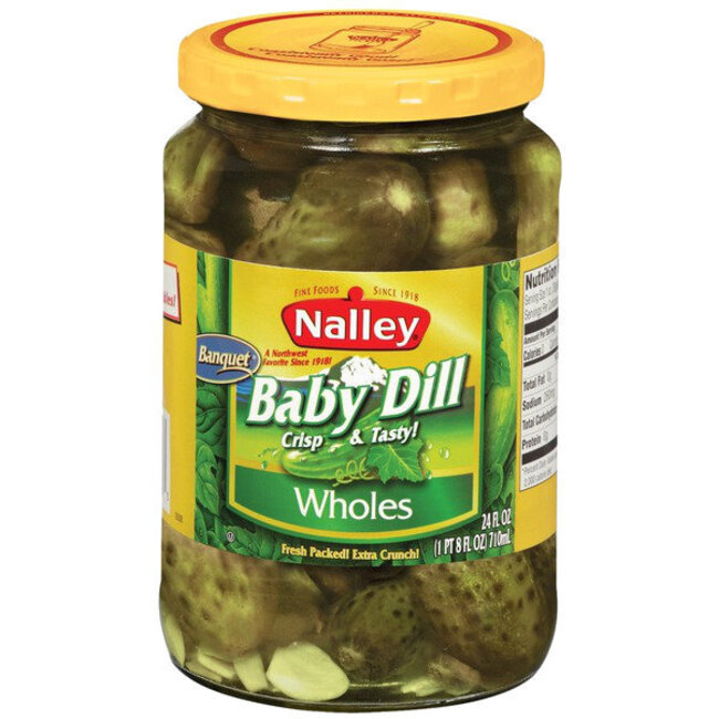 Nalley Dill Baby Banquet Pickles, 24 oz, 12 ct