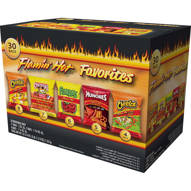Frito Lay Chips Flamin' Hot Chip Variety Pack, 30 ct