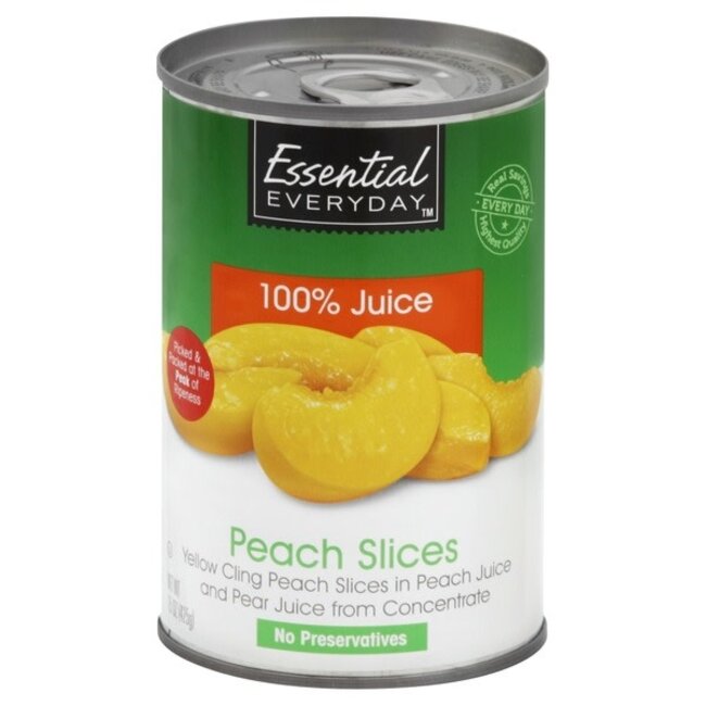 EED Sliced Peaches in 100% Juice, 15 oz, 24 ct