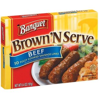 Banquet Banquet Brown N Serve Beef Links Fully Cooked, 6.4 oz, 12 ct