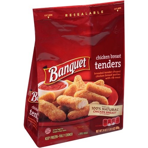 Banquet Chicken Tenders Bag, 24 oz, 8 ct Span Elite