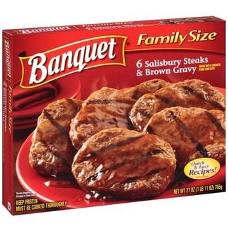 Banquet Banquet Family Size Salisbury Steaks, 27 oz, 6 ct