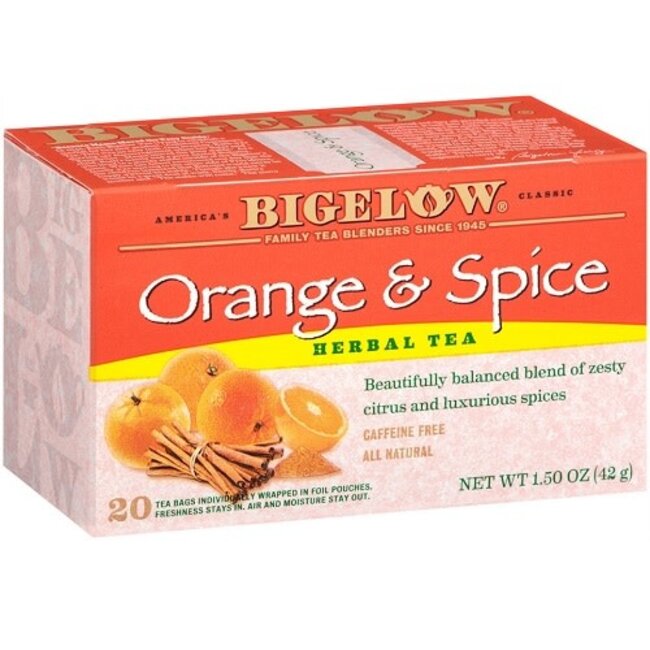 Bigelow Tea Bags Orange Spice, 20 ct, (Pack of 6)