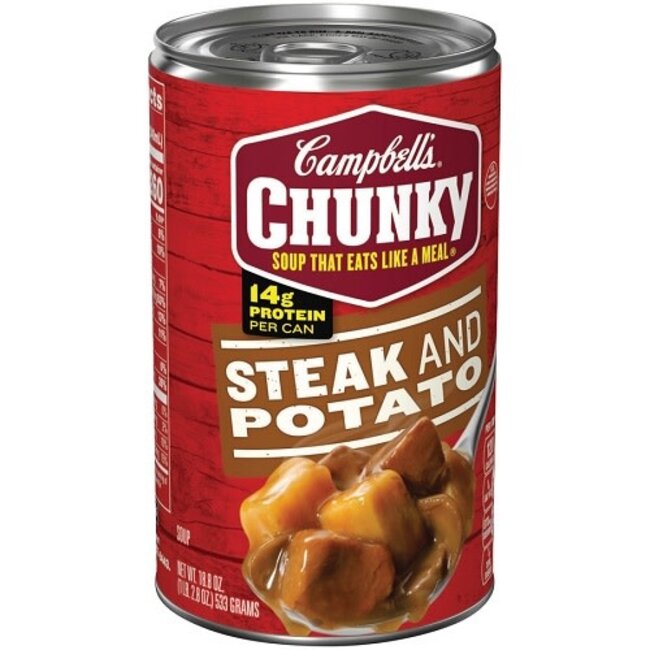 Campbells Soup Chunky Steak & Potato, 18.8 oz, 12 ct