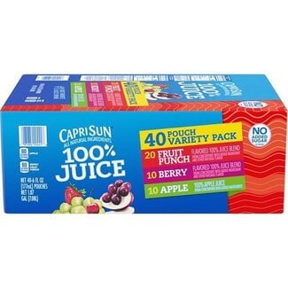 Capri Sun Capri Sun 100% Juice Variety Pack, 10 ct, (Pack of 4)