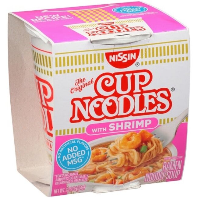 Cup Noodles Shrimp, 2.25 oz, 12 ct