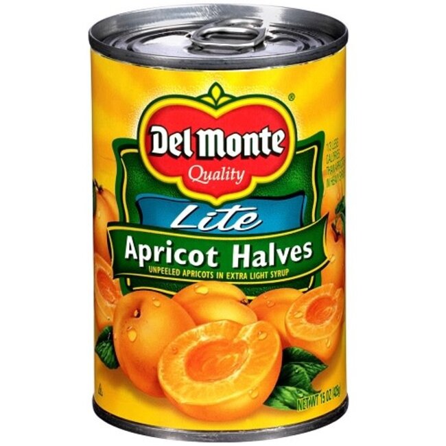 Del Monte Apricot Halves Extra Lite Syrup, 15 oz, 12 ct