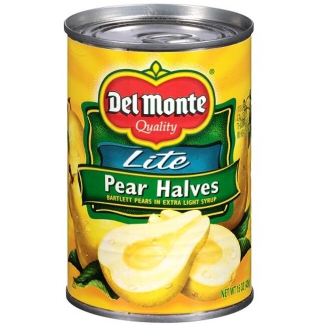 Del Monte Pear Halves Lite Syrup, 15 oz, 12 ct