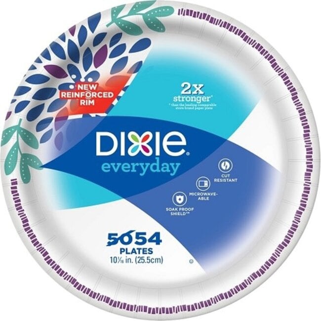 Dixie Paper Plates 10'' Flowers, 54 ct (Pack of 5)