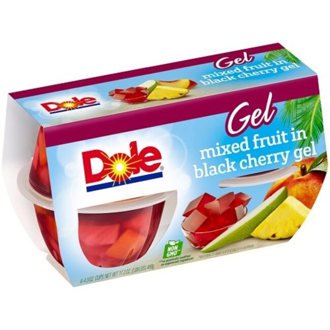 Dole Fruit Mix Cup Black Cherry, 4 ct, (Pack of 6)