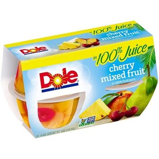 Dole Dole Fruit Mix In Juice Cup Cherry, 4 ct, (Pack of 6)