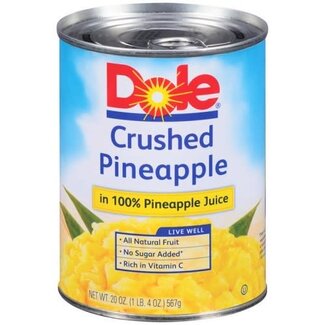 Dole Dole Crushed Pineapples In Juice, 20 oz