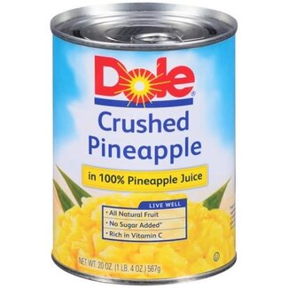 Dole Dole Crushed Pineapples In Juice, 20 oz, 12 ct