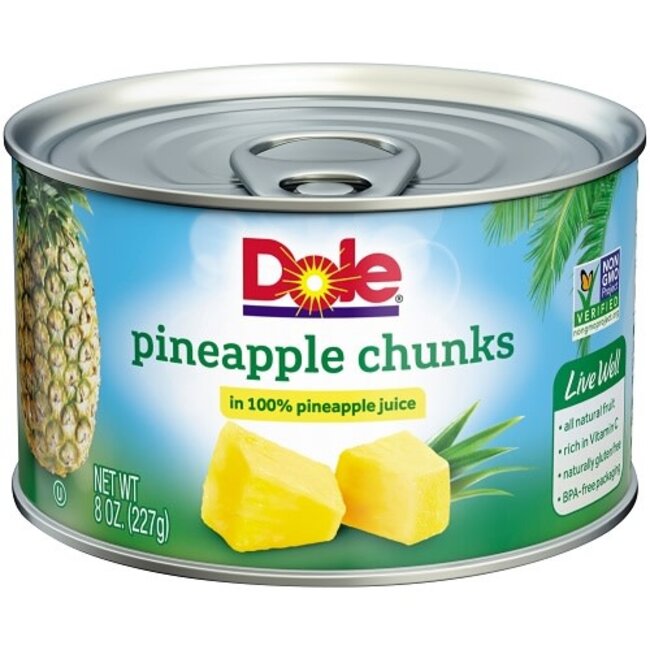 Dole Pineapple Chunks In Juice, 8 oz