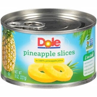 Dole Dole Pineapple Sliced In Juice, 8 oz, 12 ct