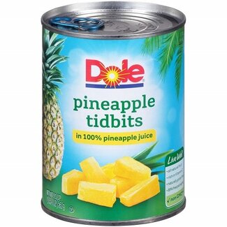 Dole Dole Pineapple Tidbits In Juice, 20 oz, 12 ct