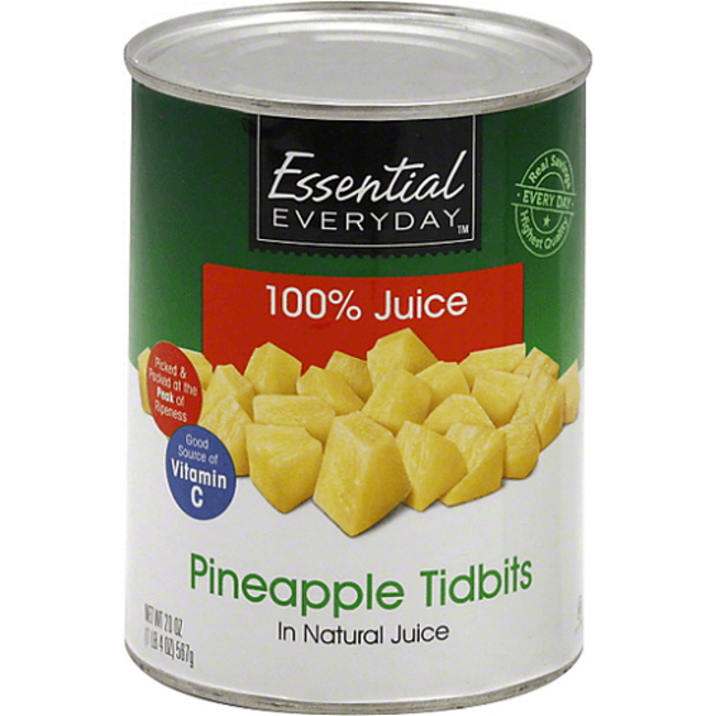 EED Pineapple Tidbits In 100% Juice, 20 oz