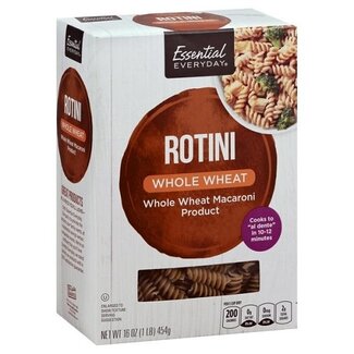 Essential Everyday EED Whole Wheat Rotini Pasta, 16 oz, 12 ct