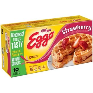 Eggo Eggo Strawberry Waffles 10 ct, 12.3 oz, (Pack of 8)