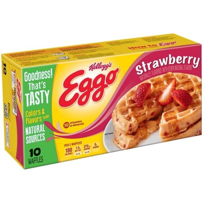 Eggo Strawberry Waffles 10 ct, 12.3 oz, (Pack of 8)