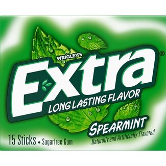 Extra Extra Gum Spearmint, 15 ct, (Pack of 10)
