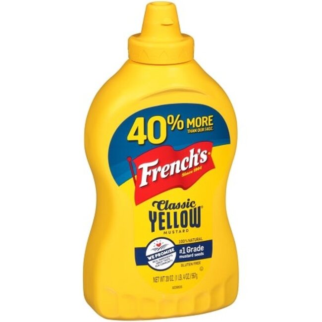 French's Classic Squeeze Mustard, 20 oz, 12 ct