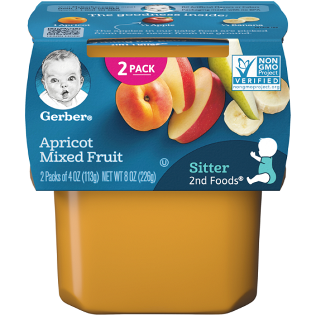 Gerber 2nd Foods Apricot Mixed Fruit, 8 oz