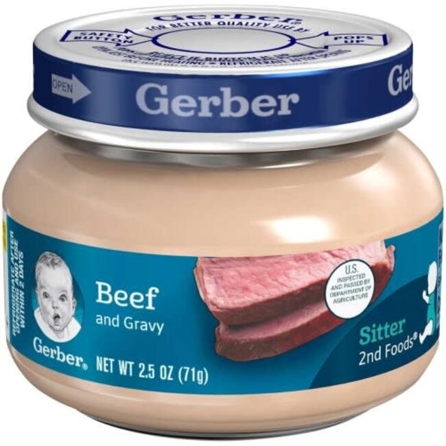 Gerber 2nd Foods Beef and Gravy, 2.5 oz, 10 ct