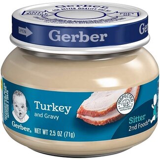 Gerber Gerber 2nd Foods Turkey and Gravy, 2.5 oz, 10 ct