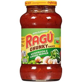 Ragu Ragu Chunky Pasta Sauce With Green Pepper & Mushrooms, 24 oz, 12 ct