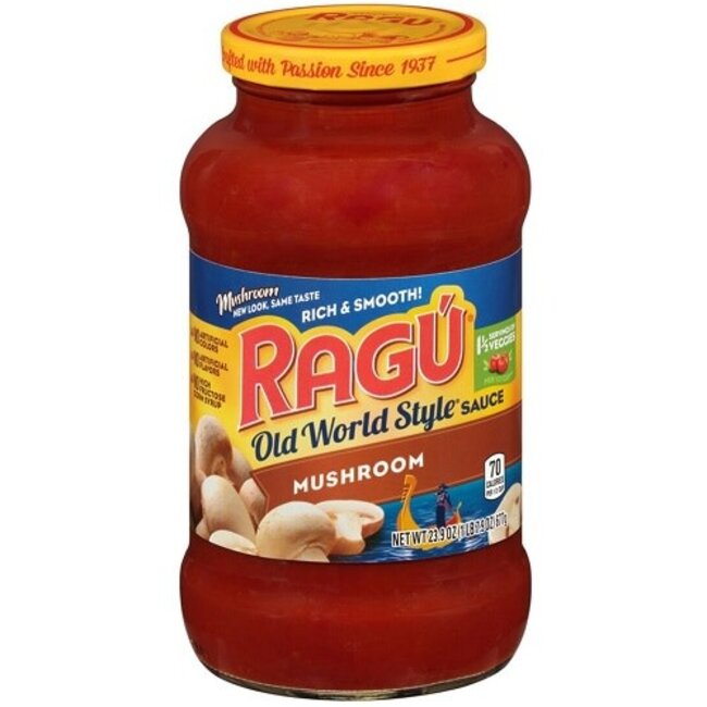 Ragu Old World Pasta Sauce With Mushrooms, 23.9 oz, 12 ct