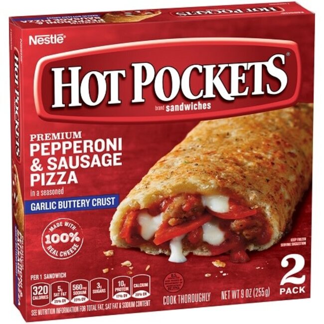 Hot Pockets Pepperoni & sausage pizza, 9 oz, 8 ct