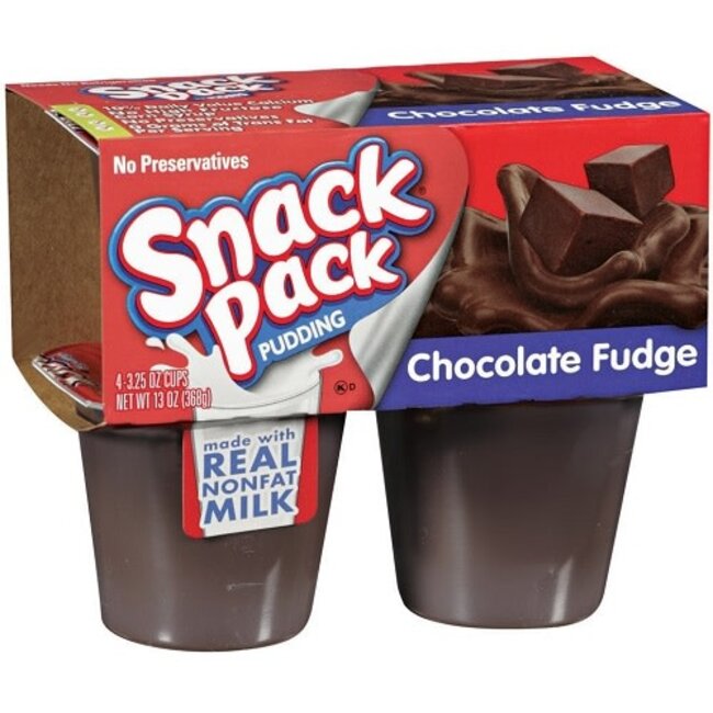 Hunt's Snack Pack Chocolate Fudge, 4 ct, (Pack of 12)