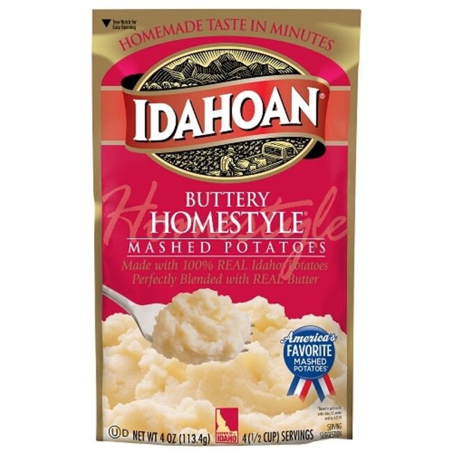 Idahoan Instant Mashed Potatoes Buttery Homestyle, 4 oz, 12 ct