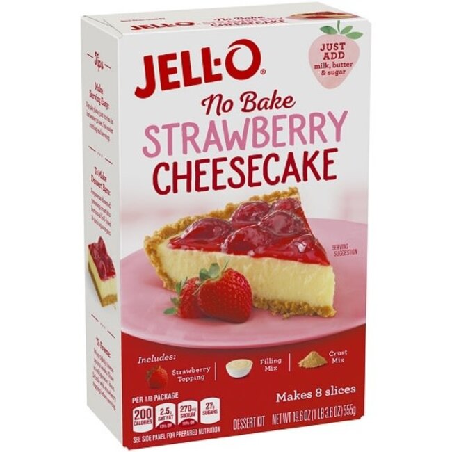 Jell-O Cheesecake Strawberry Mix No Bake Dessert, 19.6 oz, 6 ct