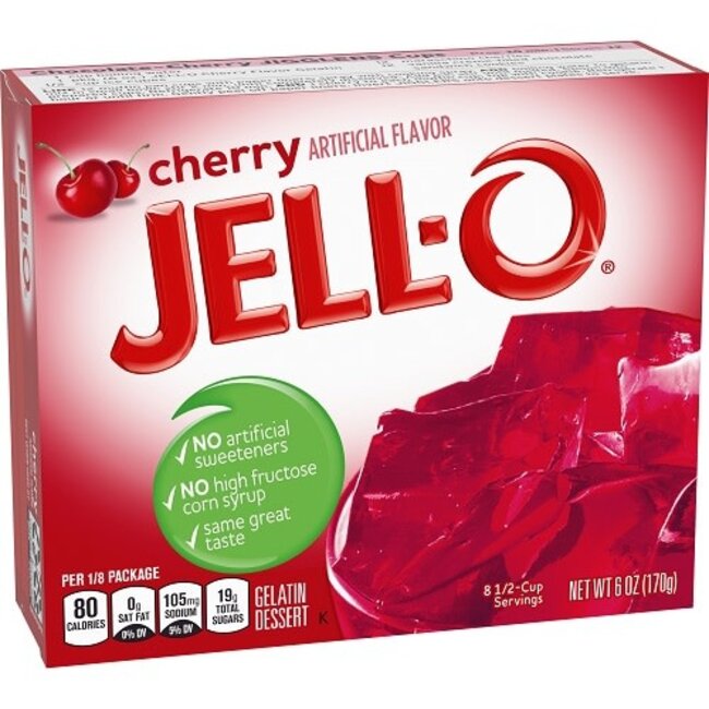 Jell-O Cherry Gelatin, 6 oz, 24 ct