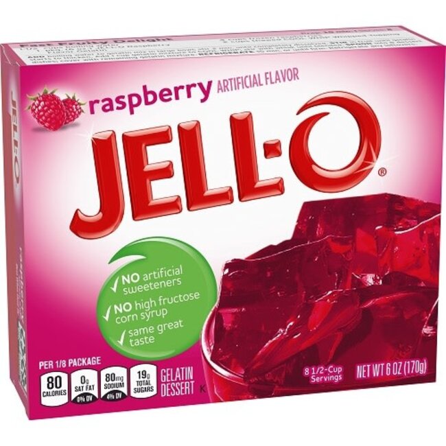 Jell-O Raspberry Gelatin, 6 oz, 24 ct